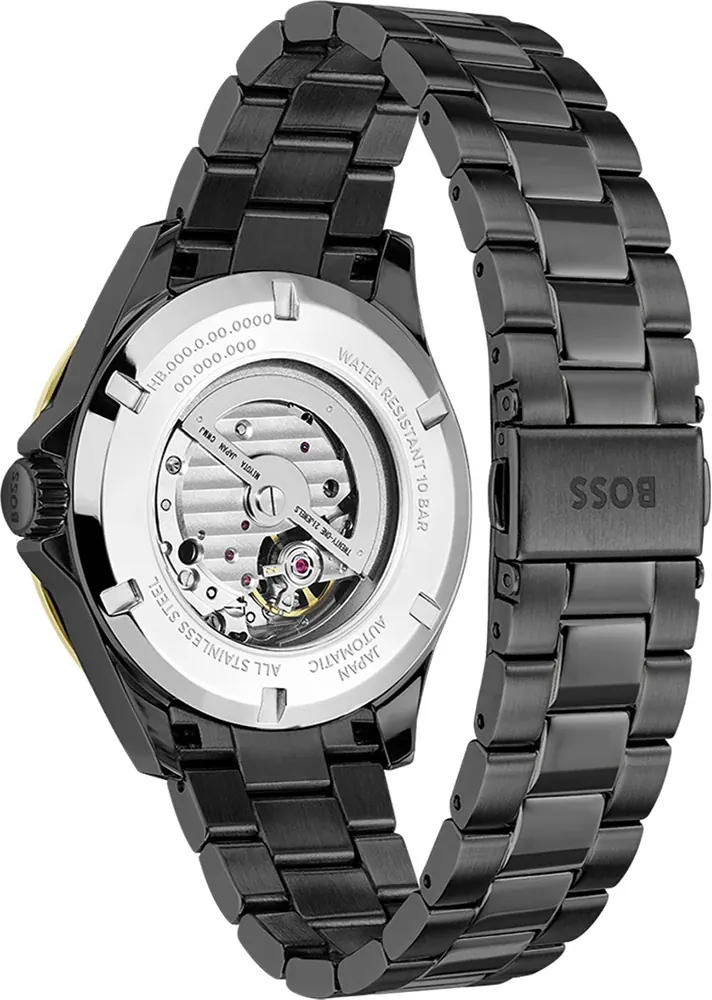 Montre Homme Hugo Boss Troper Automatique 1514203 Boîtier et Bracelet Acier Noir vue 3