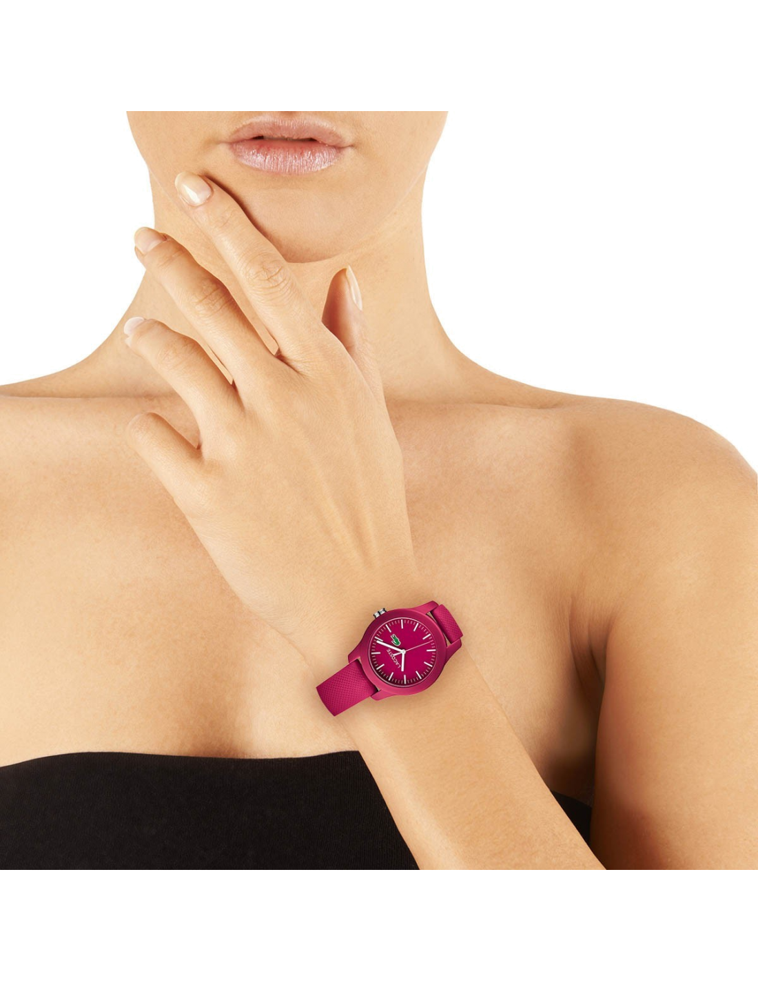 Montre Lacoste Poloshirt 2000957 pour Femme, Cadran Fuchsia et Bracelet Silicone Rose
