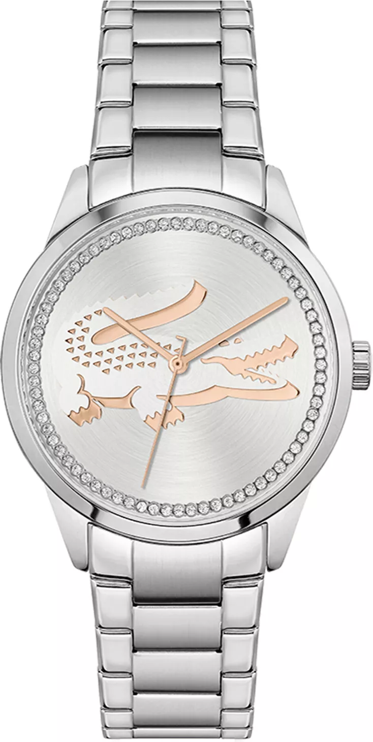 Montre Femme Lacoste Ladycroc 2001189 en Acier Argenté Cadran Strass