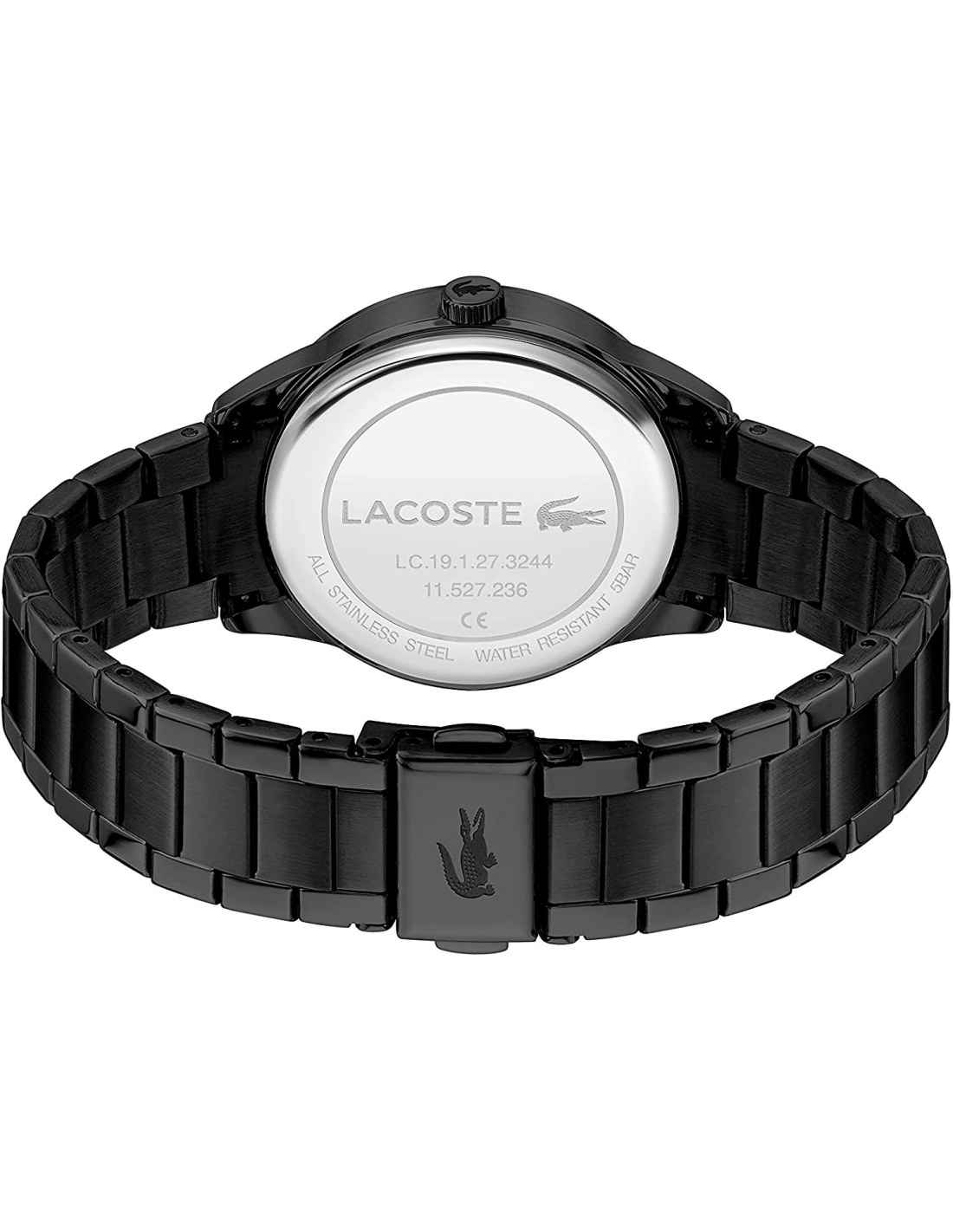 Montre Femme Lacoste Ladycroc 2001192, bracelet acier inoxydable noir et cadran strass vue 2