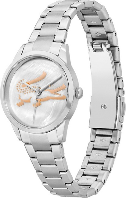 Montre Femme Lacoste Ladycroc 2001214 - Cadran nacre, bracelet acier argenté vue 2