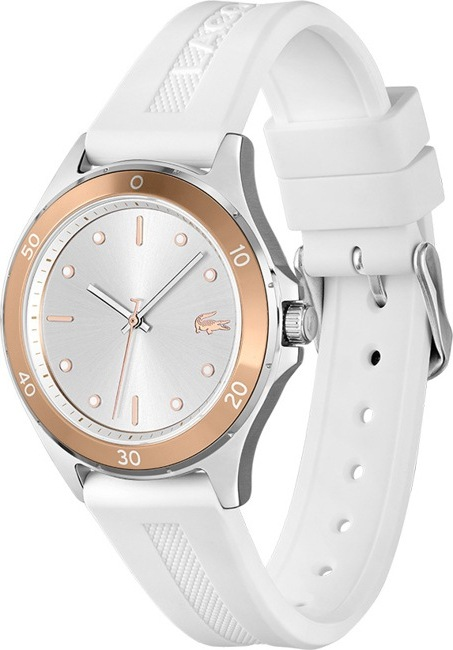 Montre Femme Lacoste Swing Réf. 2001225 - Cadran Argenté, Bracelet Silicone Blanc vue 2