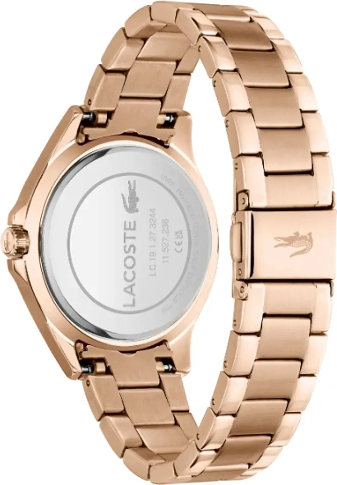 Montre Lacoste Swing 2001268 pour Femme - Cadran Bleu, Bracelet Acier Bicolore Or Rose vue 3