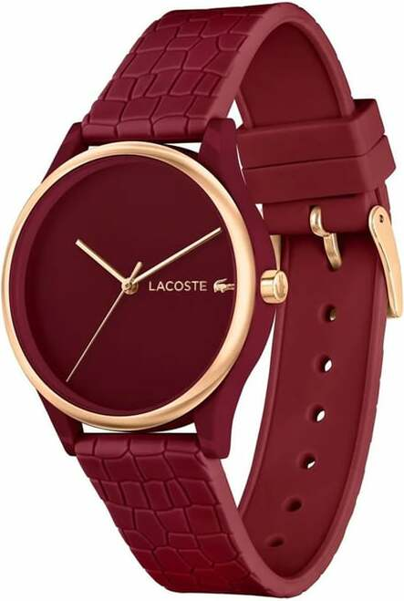 Montre Femme Lacoste Crocodelle 2001283 bracelet silicone rouge vue 2