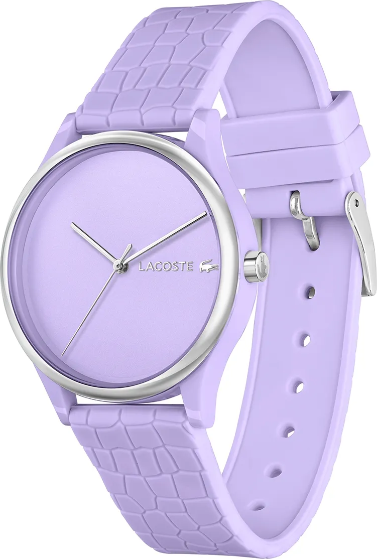 Montre Femme Lacoste Crocodelle 2001284 bracelet silicone lilas vue 2