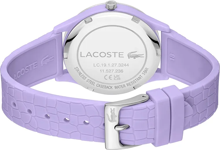 Montre Femme Lacoste Crocodelle 2001284 bracelet silicone lilas vue 3