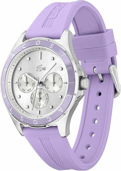 Montre Femme Lacoste Swing 2001300 bracelet silicone lilas cadran multifonctions vue 3