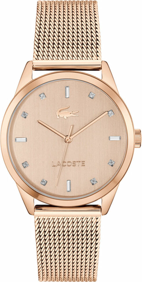 Montre Lacoste Gemala 2001344 pour Femme, Cadran et Bracelet Maille Milanaise Or Rose