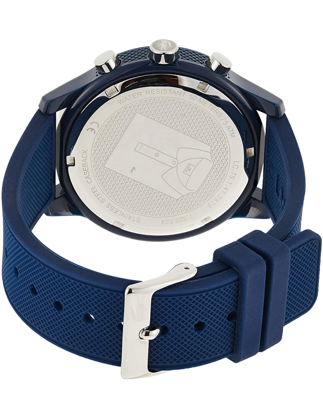 Montre Lacoste Homme 2010970 12.12 - Boîtier Résine et Bracelet Silicone Bleu Multifonctions vue 3