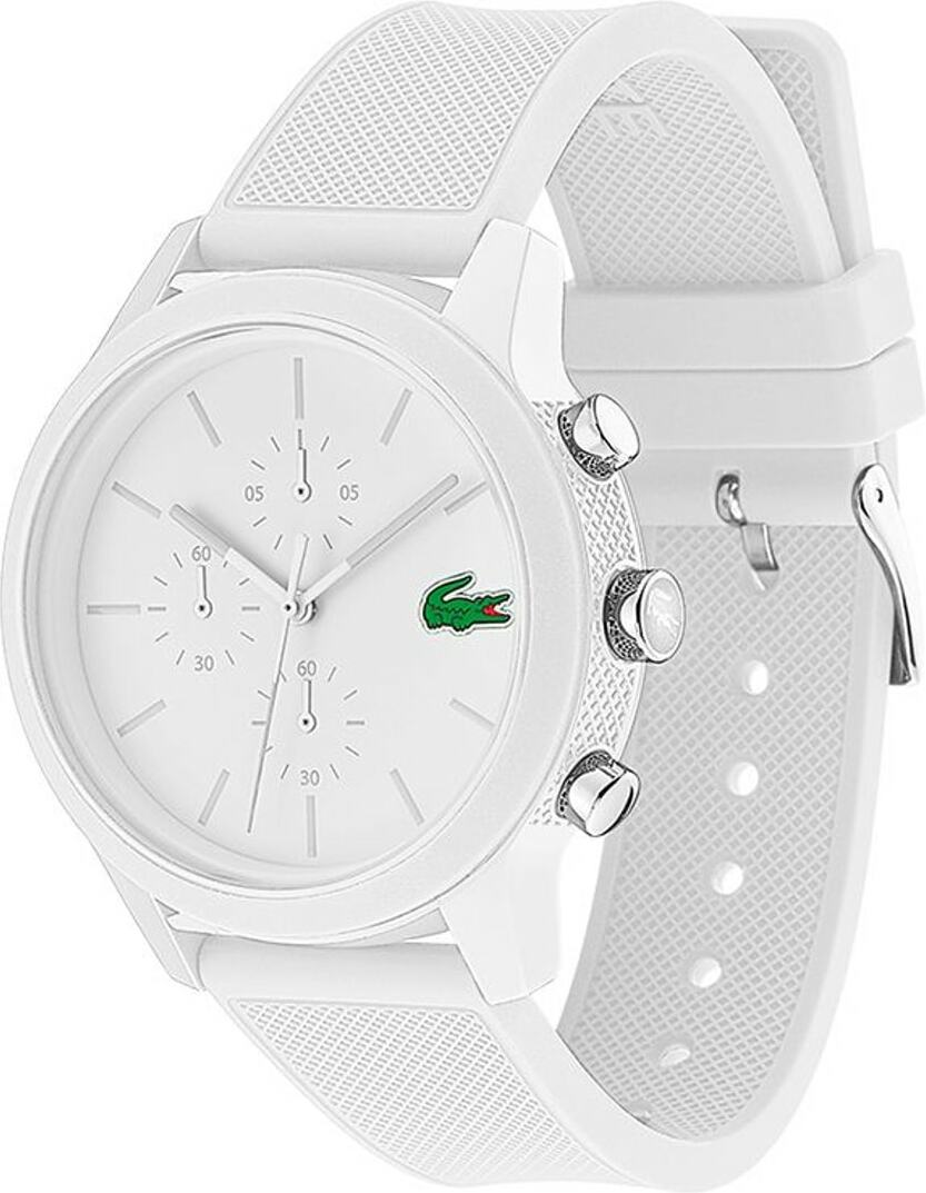 Montre Homme Lacoste 2010974 - Cadran Blanc Multifonctions, Bracelet Silicone Blanc vue 2