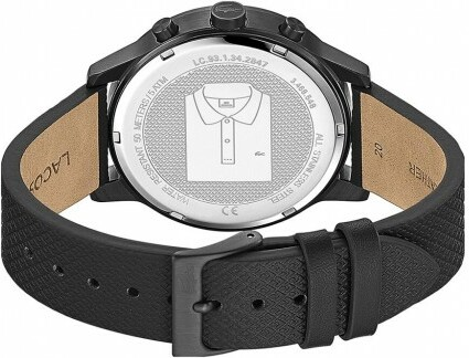 Montre Lacoste 2010997 Bracelet Cuir Noir et Cadran Multifonctions vue 3