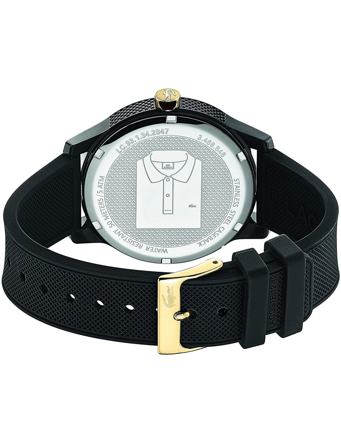 Montre Homme Lacoste 2011010 Cadran et Bracelet Noir Silicone vue 2