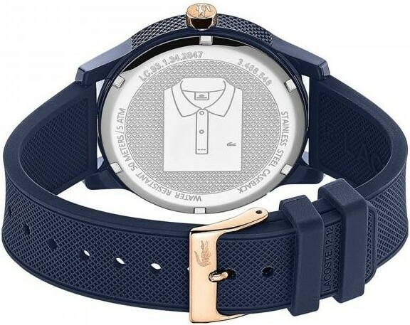 Montre Lacoste 12.12 Homme Réf. 2011011 Cadran et Bracelet Bleu Silicone vue 3
