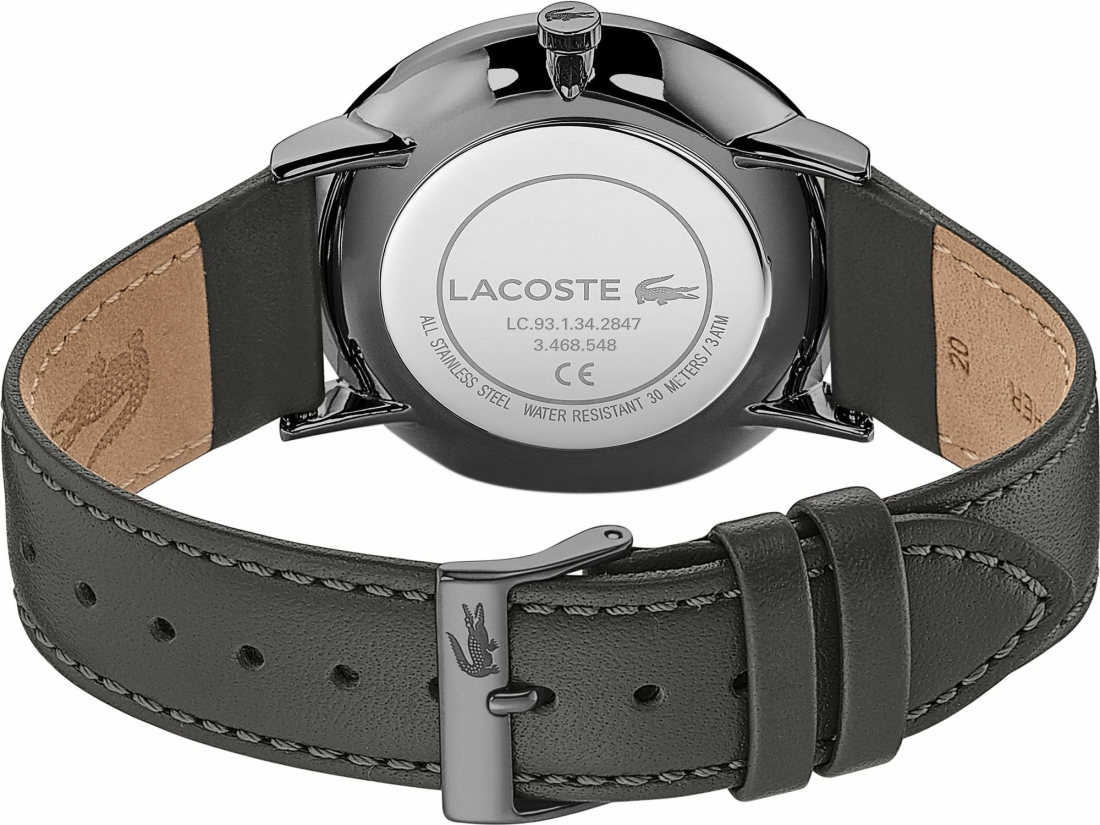 Montre Lacoste 2011059 Bracelet Cuir Gris et Cadran Multifonctions vue 3