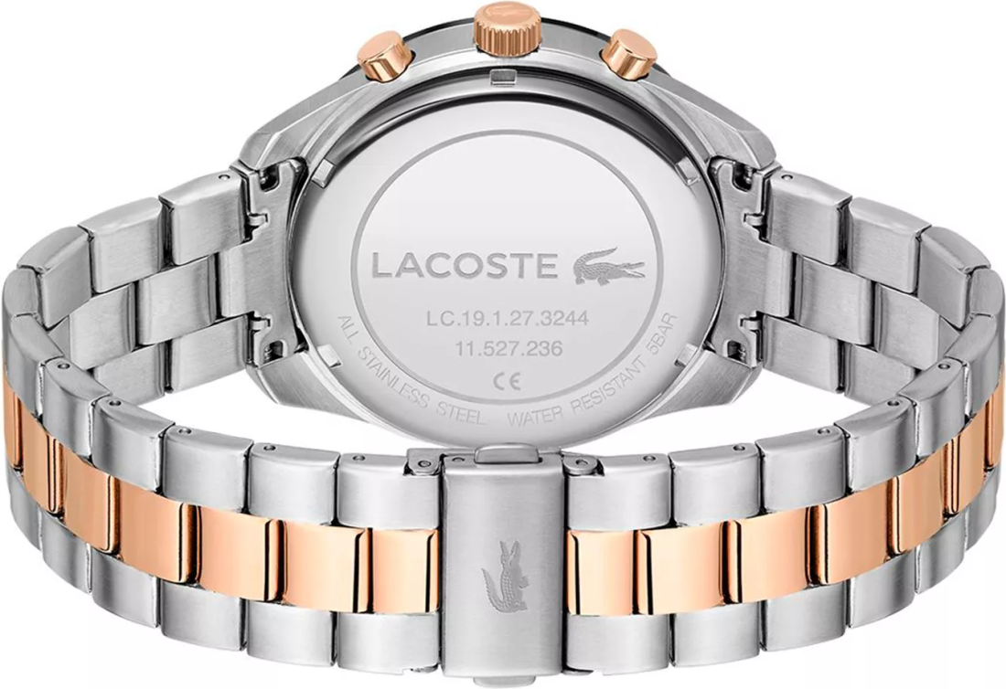 Montre Lacoste 2011112 en Acier Bicolore avec Cadran Noir et Chronographe vue 3