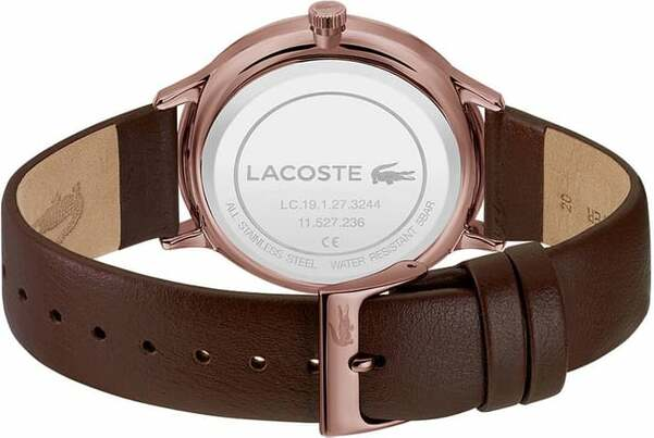 Montre Lacoste Homme Réf. 2011141 - Cadran Bleu Multifonctions, Bracelet Cuir Marron vue 3