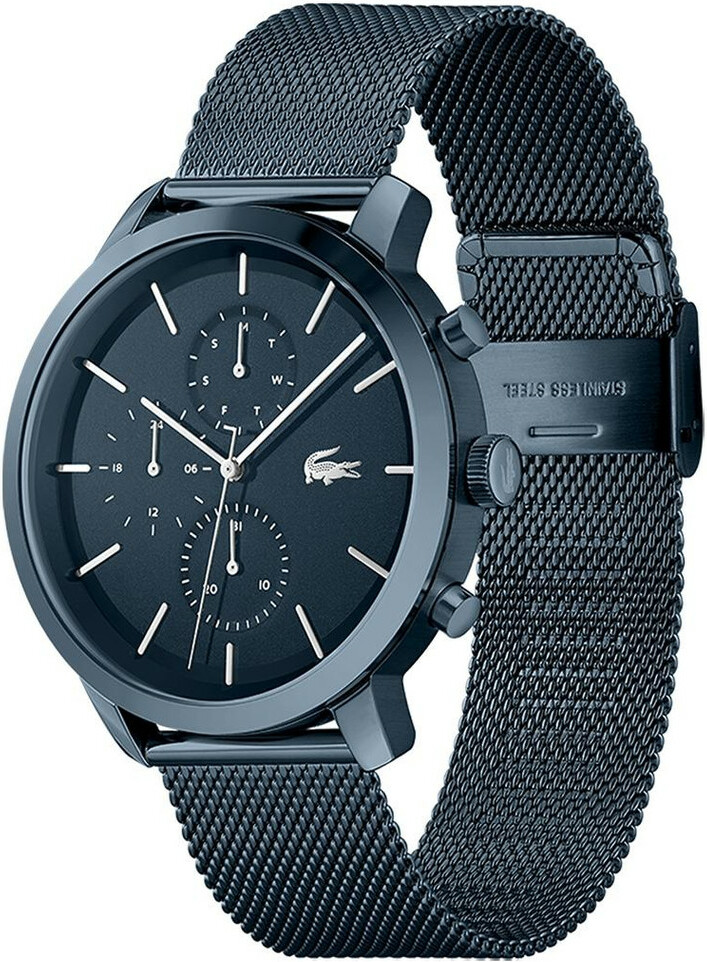 Montre Homme Lacoste 2011196 Replay - Boîtier et Bracelet Acier Bleu Maille Milanaise vue 2