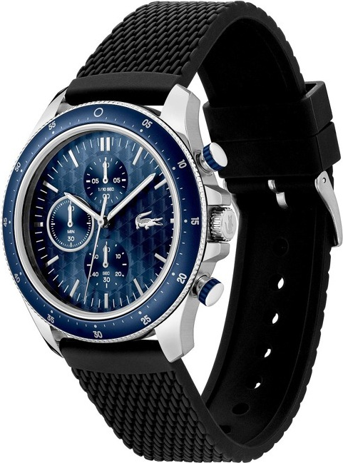 Montre Lacoste Homme Réf. 2011252 - Cadran Bleu Multifonctions, Bracelet Silicone Noir vue 2