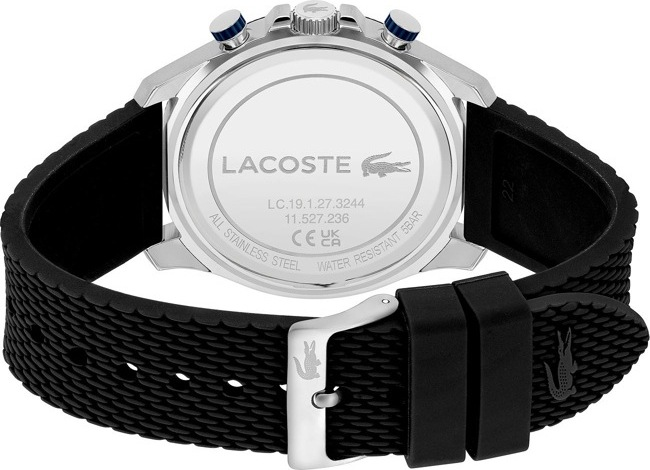Montre Lacoste Homme Réf. 2011252 - Cadran Bleu Multifonctions, Bracelet Silicone Noir vue 3