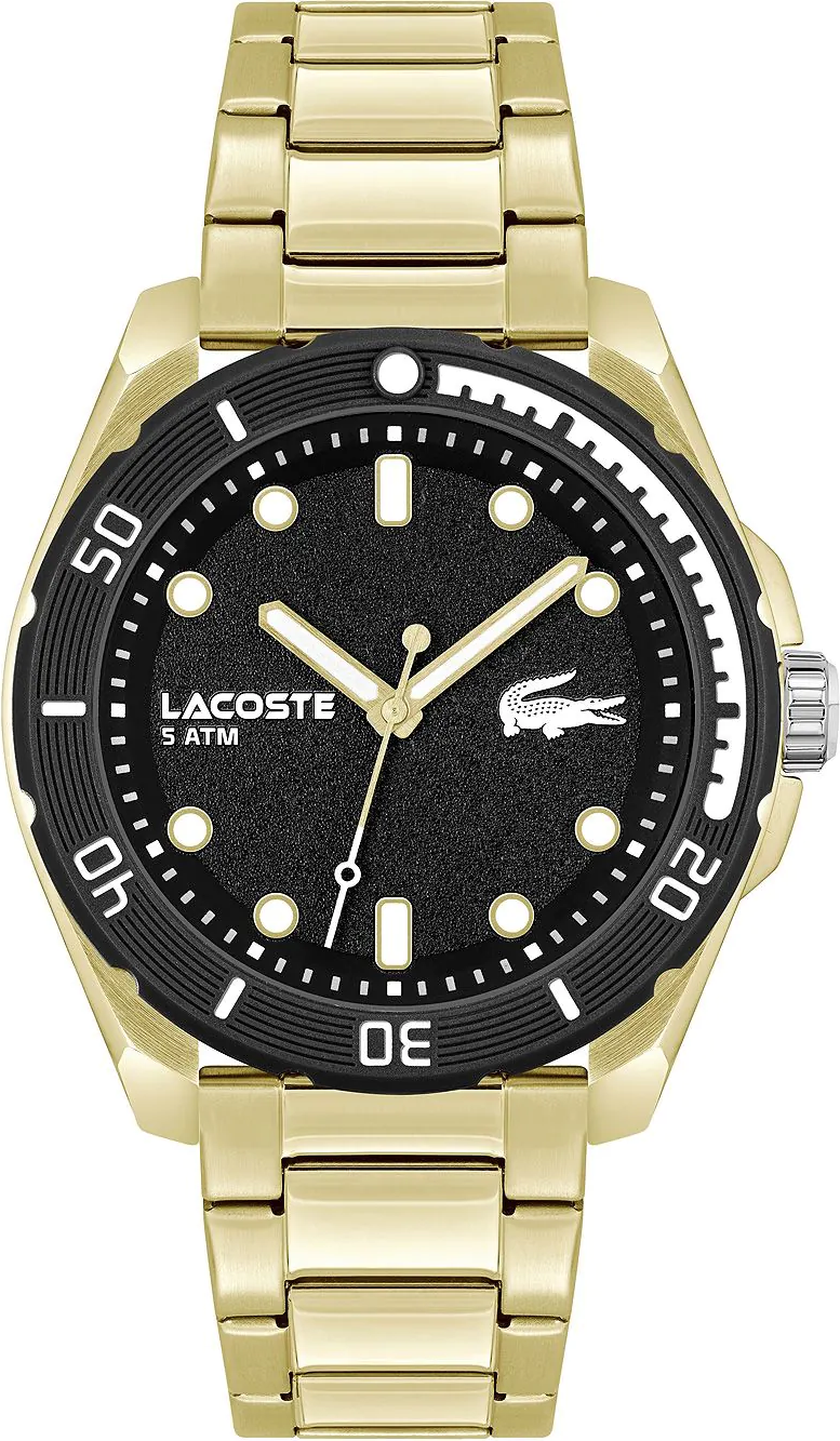 Montre Homme Lacoste Finn 2011287 - Cadran Noir & Bracelet Acier Doré