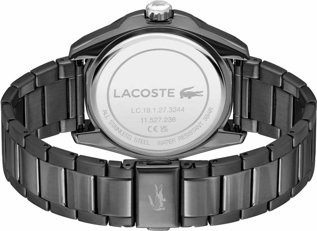 Montre Lacoste 2011288 Bracelet Acier Gris et Cadran Noir vue 2
