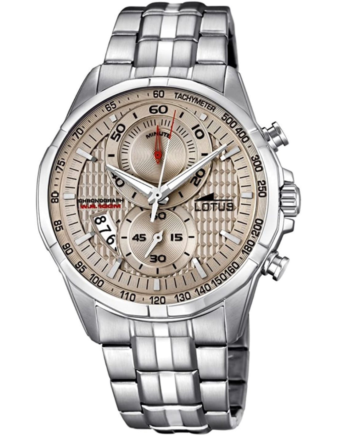 Montre Homme Lotus L10132/1 en acier argenté, cadran marron