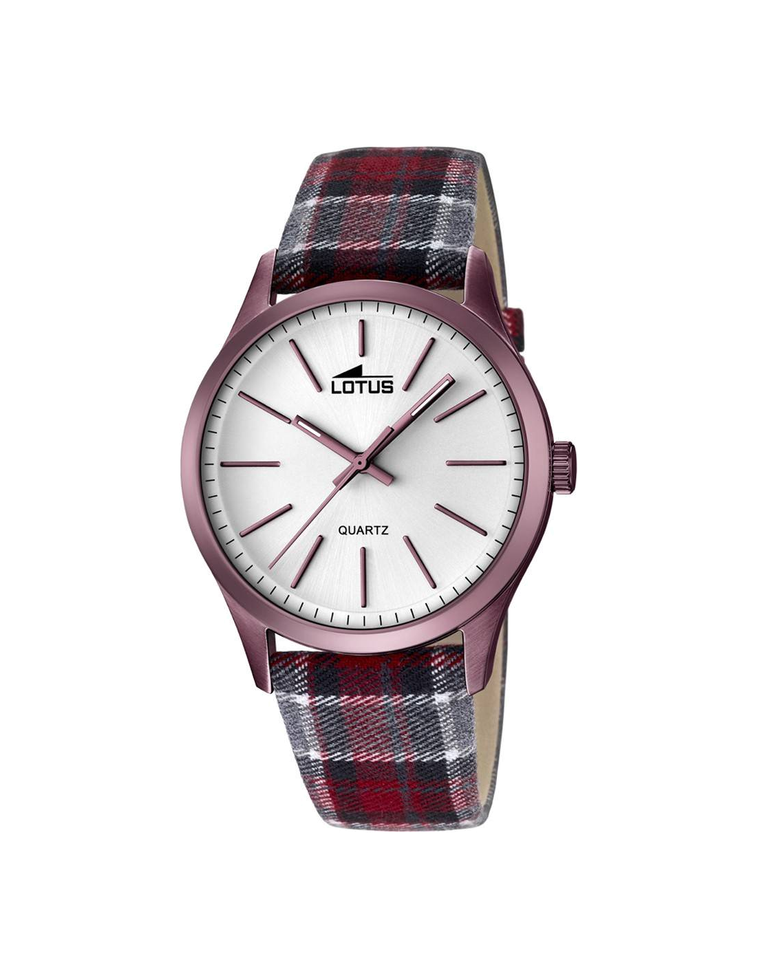 Montre Homme Lotus L18349/1 Cadran Blanc Boîtier Violet Bracelet Nylon Rouge