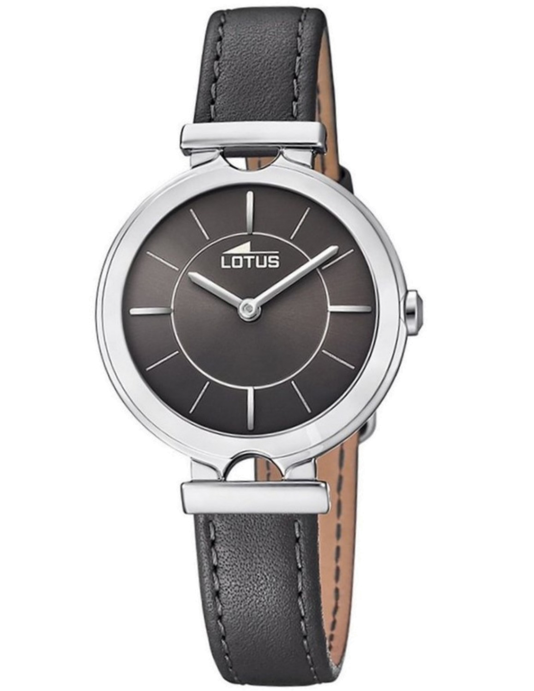 Montre Femme Lotus L18451/2 à Cadran Gris et Bracelet Cuir Noir