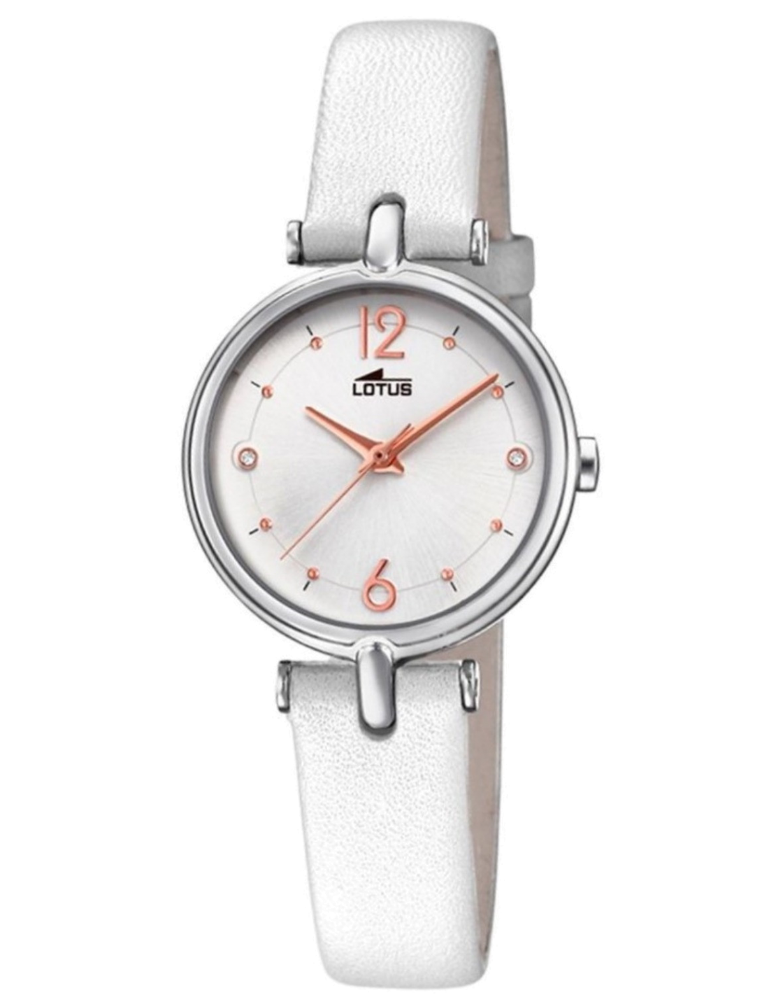 Montre Femme Lotus L18458/1 en Acier et Cuir Blanc