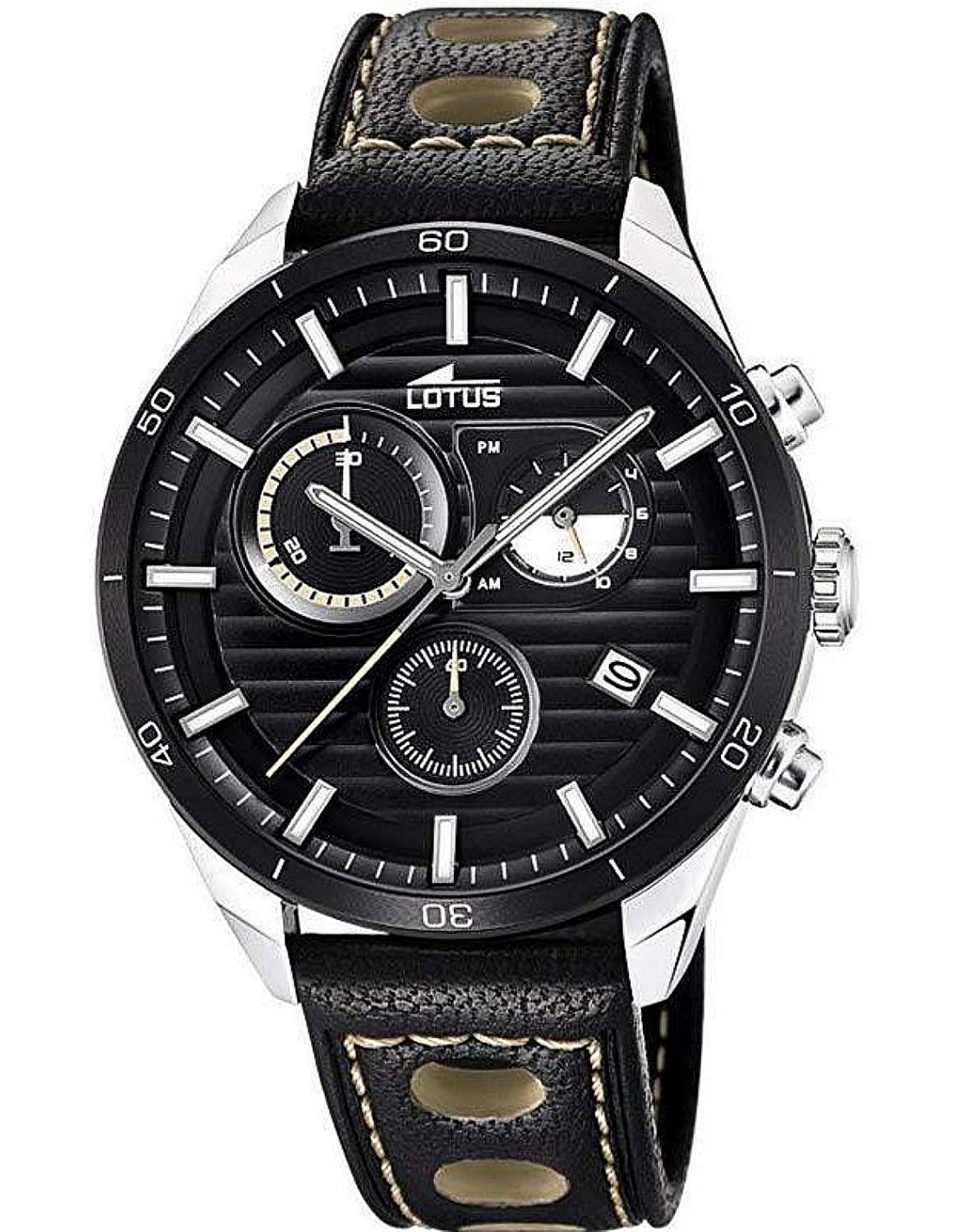 Montre Homme Lotus Chronographe L18531/1 Cadran Noir Acier