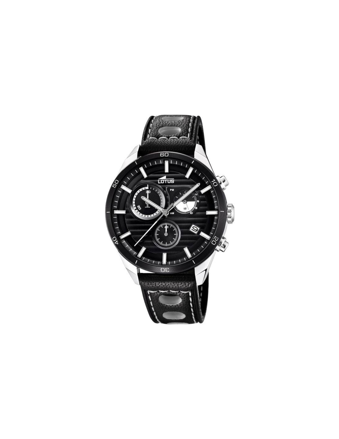 Montre Homme Lotus Chronographe L18531/4 Acier et Cadran Noir