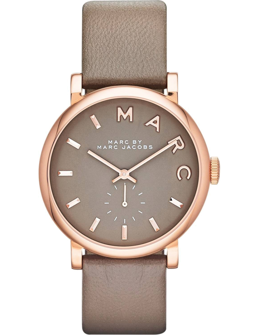 Montre Femme Marc Jacobs MBM1266 - Boîtier Or Rose, Cadran et Bracelet Cuir Gris