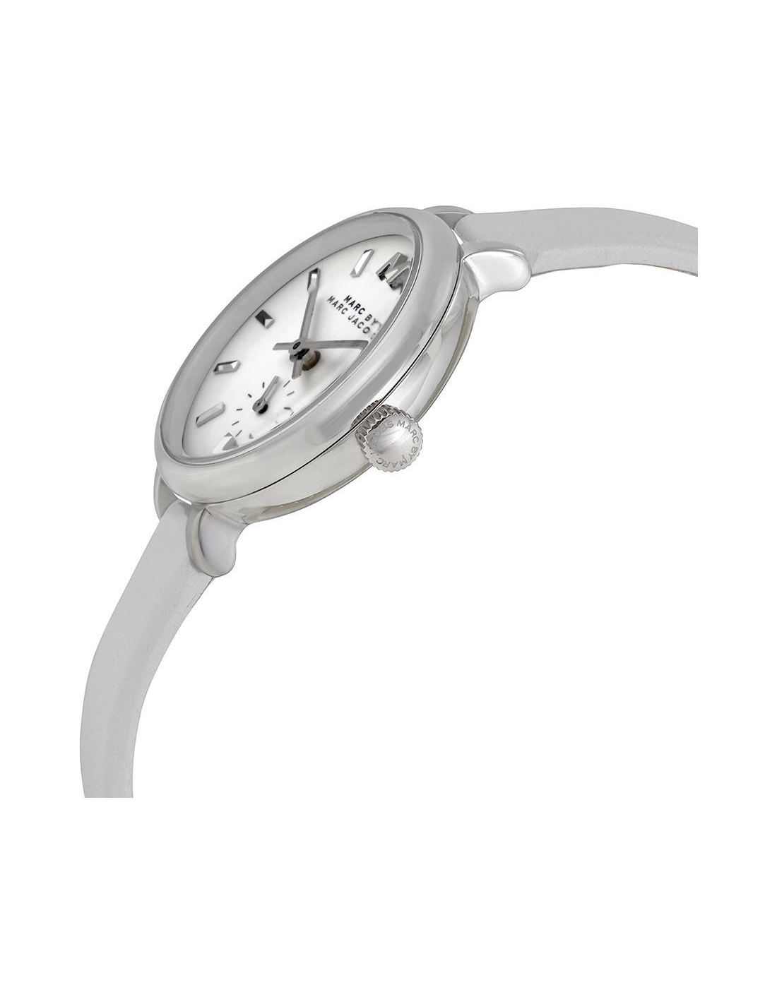 Montre Femme Marc Jacobs Sally MBM1350 - Cadran et Bracelet Cuir Blanc vue 2