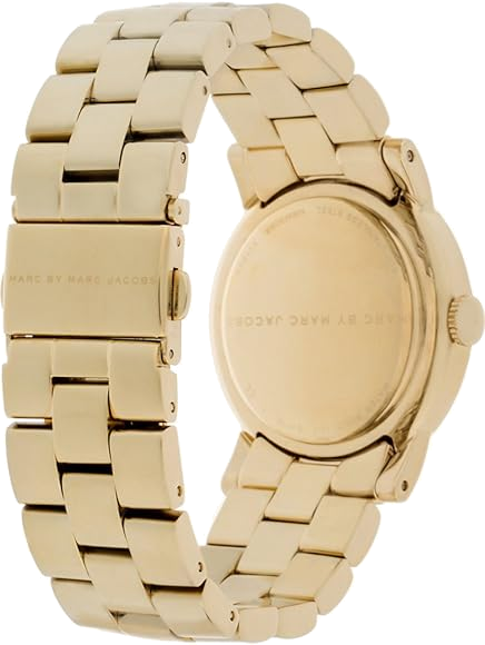 Montre Femme Marc Jacobs Amy MBM3056 en acier doré avec cadran blanc et index pierres vue 3