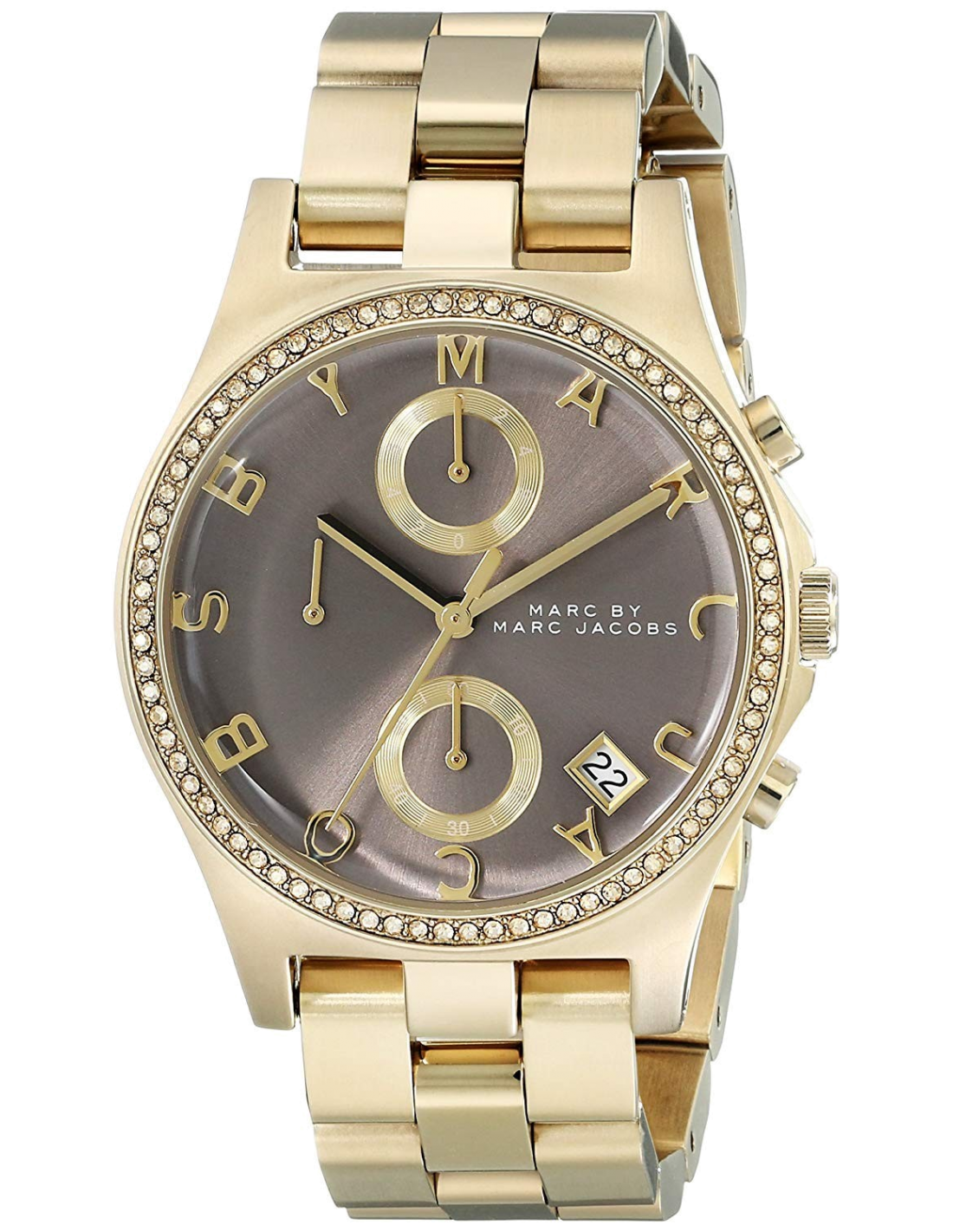 Montre Femme Marc Jacobs Henry MBM3298 en Acier Doré Cadran Marron