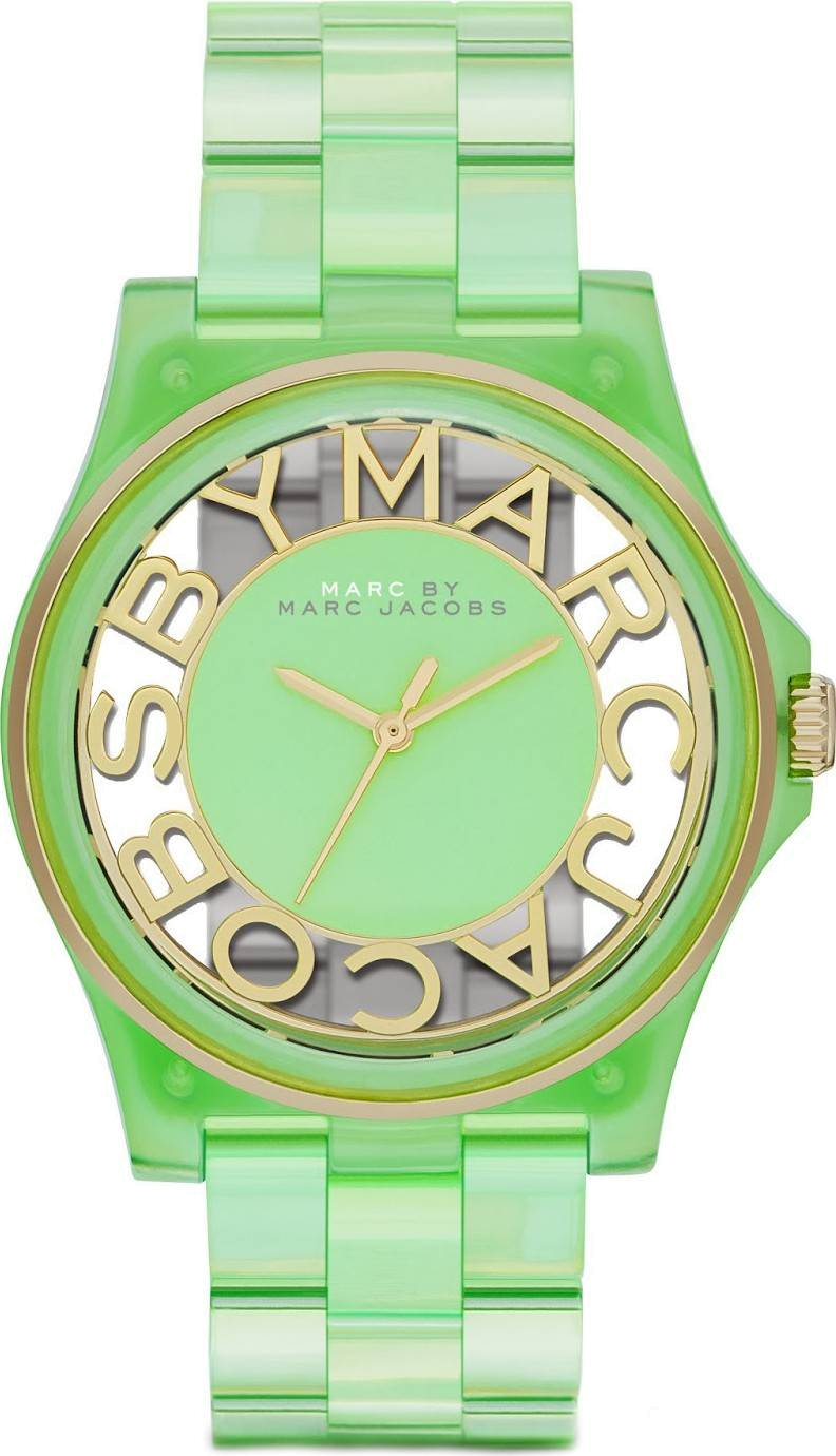 Montre Femme Marc Jacobs Henry MBM4569 Cadran Squelette Vert et Acier