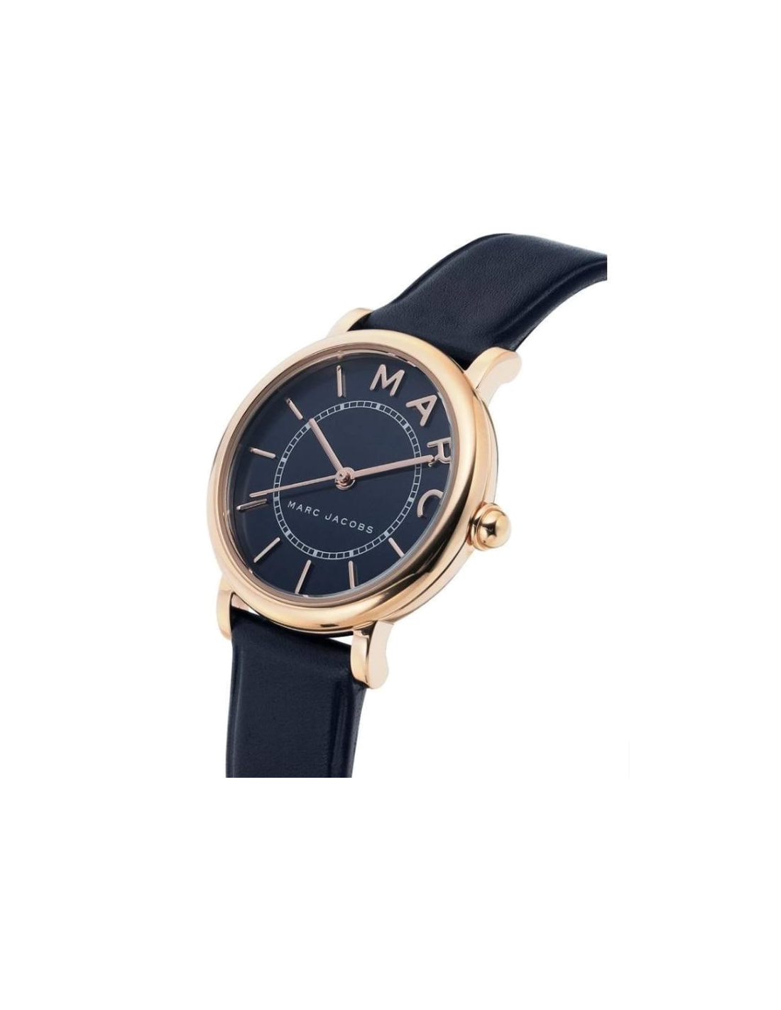 Détails de la montre Marc Jacobs MJ1539 cuir et boîtier acier