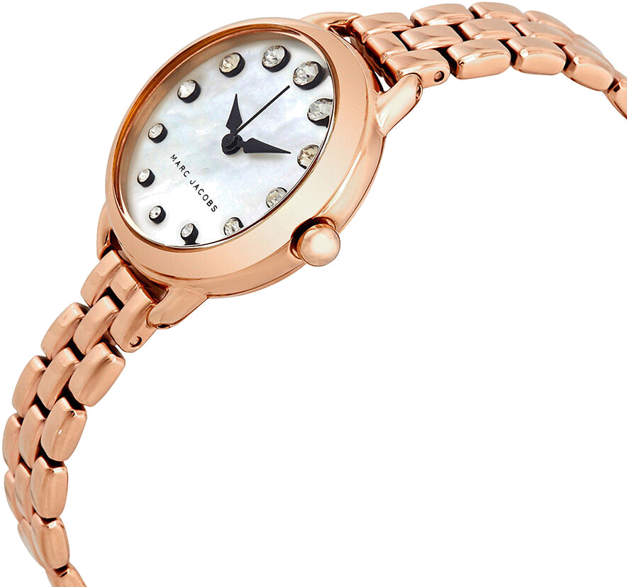 Montre Femme Marc Jacobs MJ3511 en Acier Or Rose avec Cadran Nacre et Index Cristaux vue 2