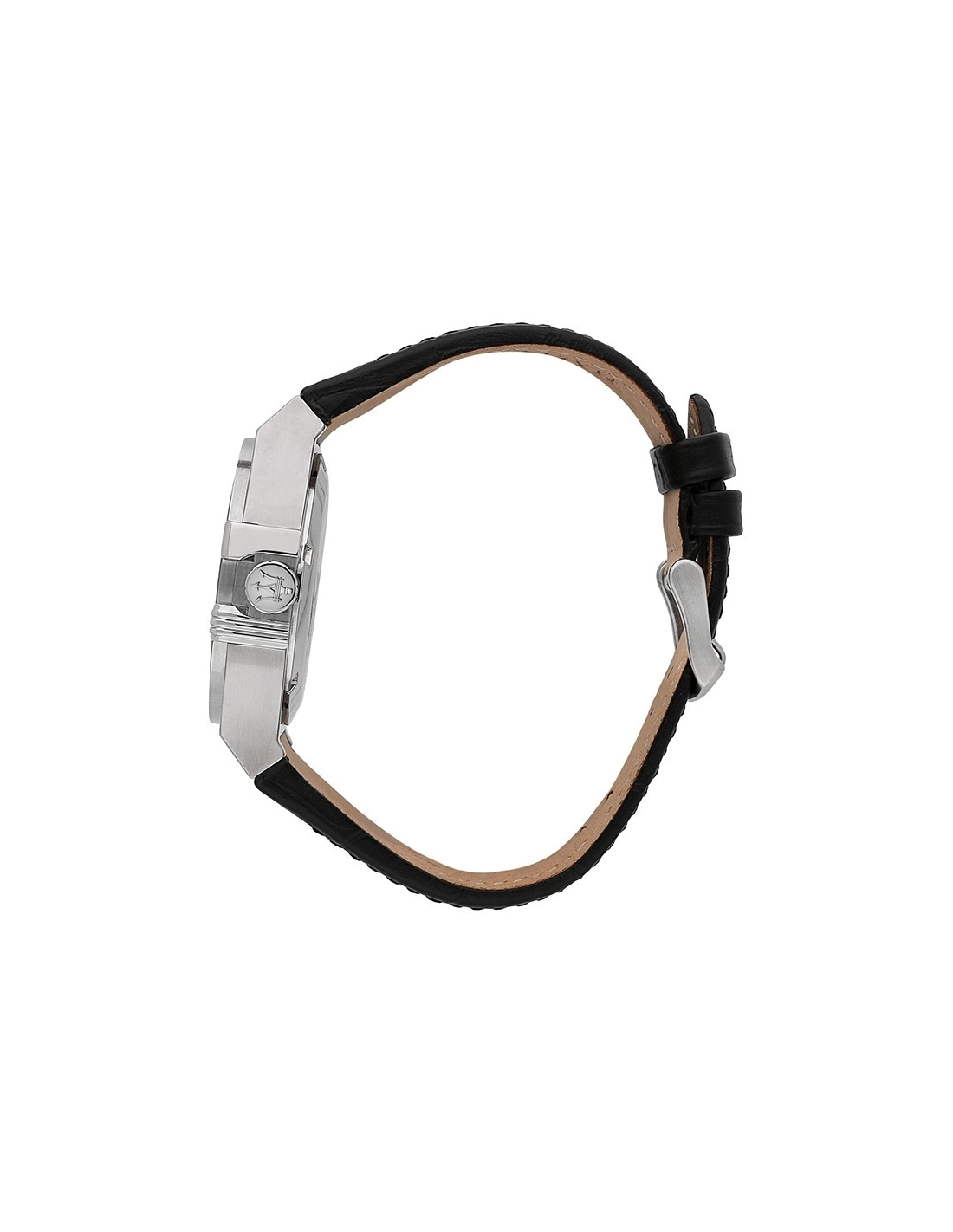 Montre Homme Maserati Potenza R8821108001 Automatique Squelette Cadran Argent Bracelet Cuir Noir vue 3