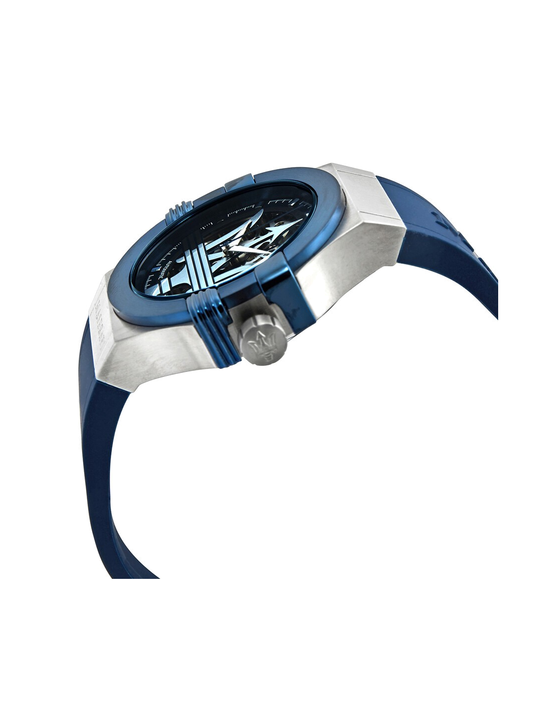 Maserati Potenza R8821108028 - Montre automatique homme avec cadran squelette et bracelet silicone bleu vue 2