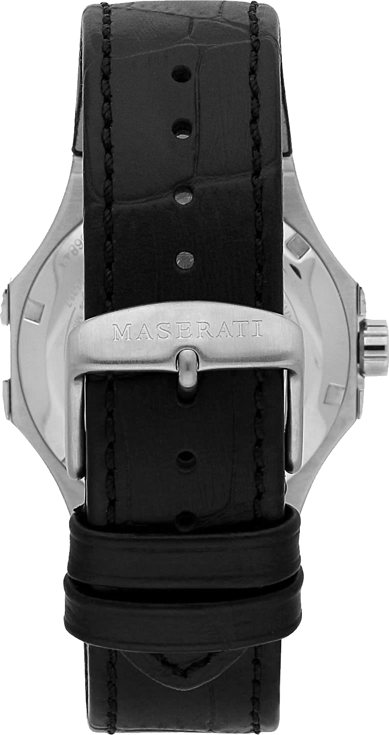 Montre Homme Maserati Automatique Squelette 42mm R8821108038 Bracelet Cuir Noir vue 3