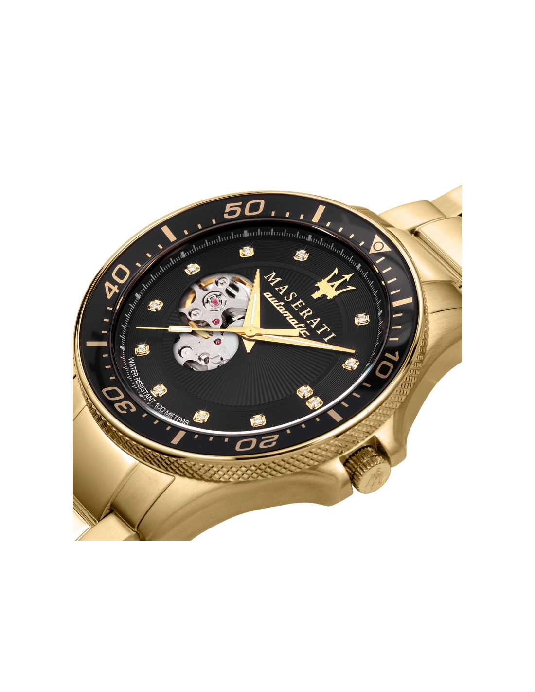 Montre Homme Maserati Sfida Automatique Squelette - Boîtier Or, Cadran Noir - Réf. R8823140003 vue 2