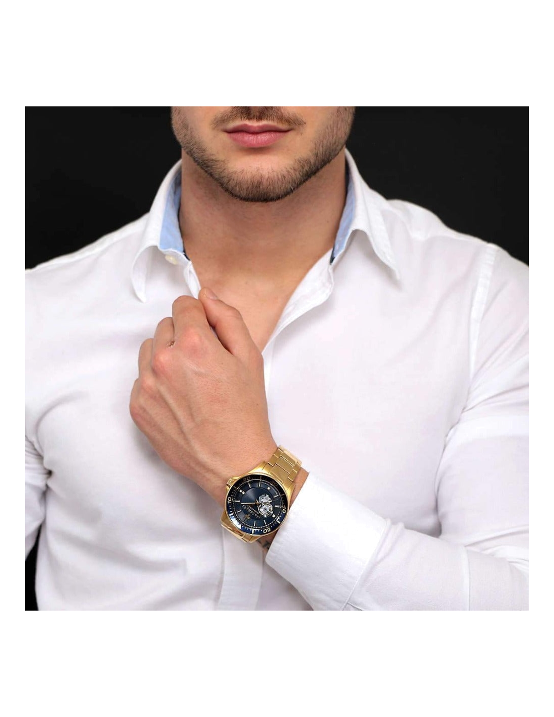 Maserati Sfida R8823140004 - Montre Homme Automatique Squelette, Boîtier Or & Cadran Bleu, Édition Limitée vue 4