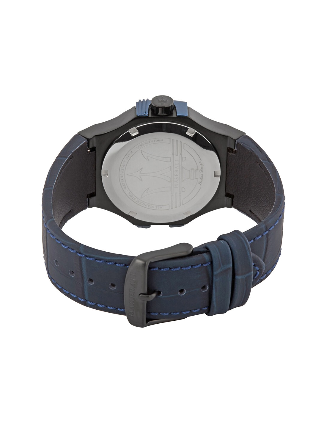 Montre Homme Maserati Potenza R8851108007 Bracelet cuir bleu vue 3