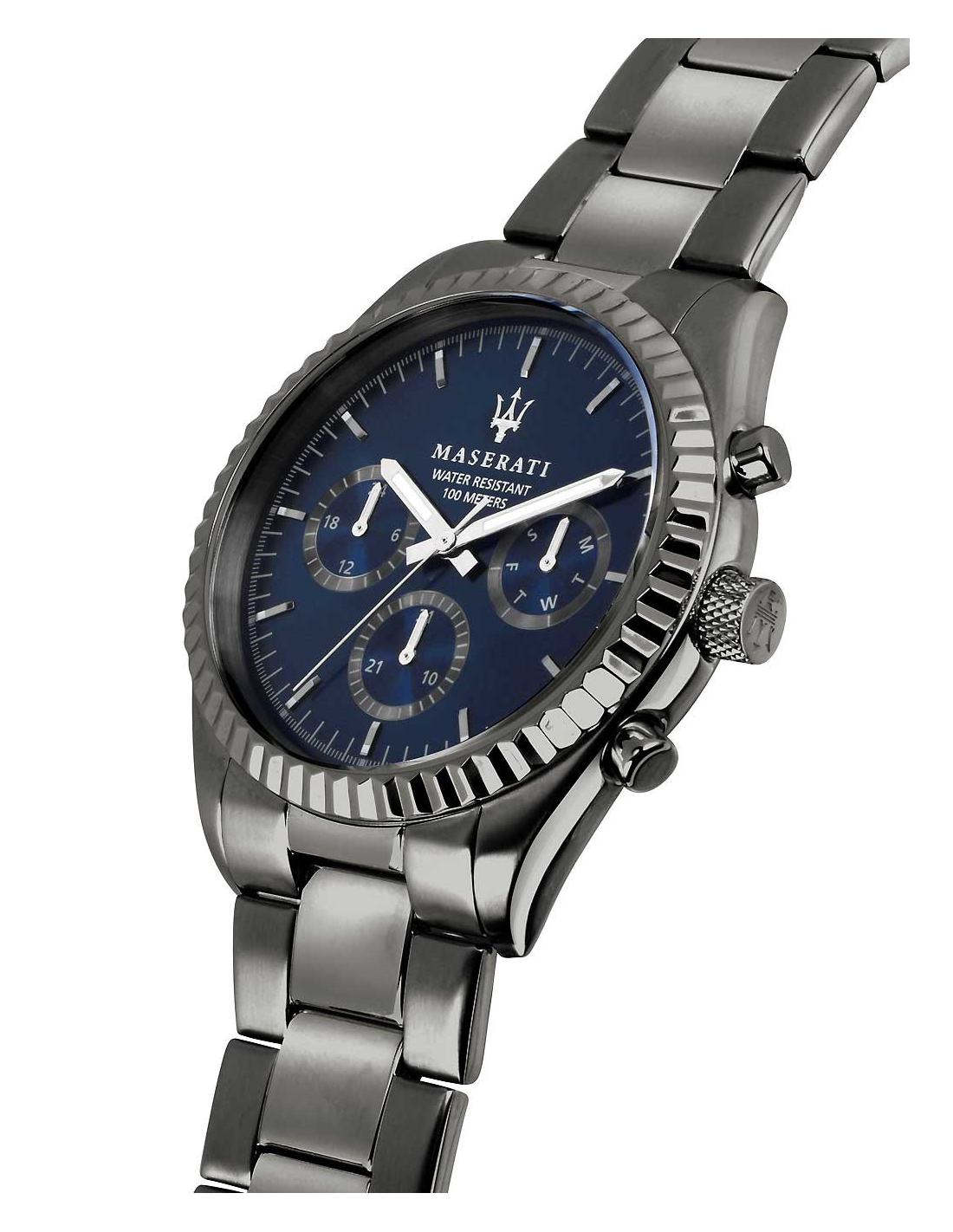 Montre Homme Maserati Competizione R8853100019 en acier gris cadran bleu vue 2