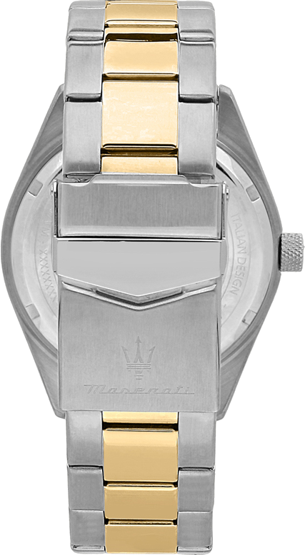 Montre Maserati R8853100027 pour Homme - Acier Bicolore Argent/Or, Cadran Bleu Soleillé vue 4