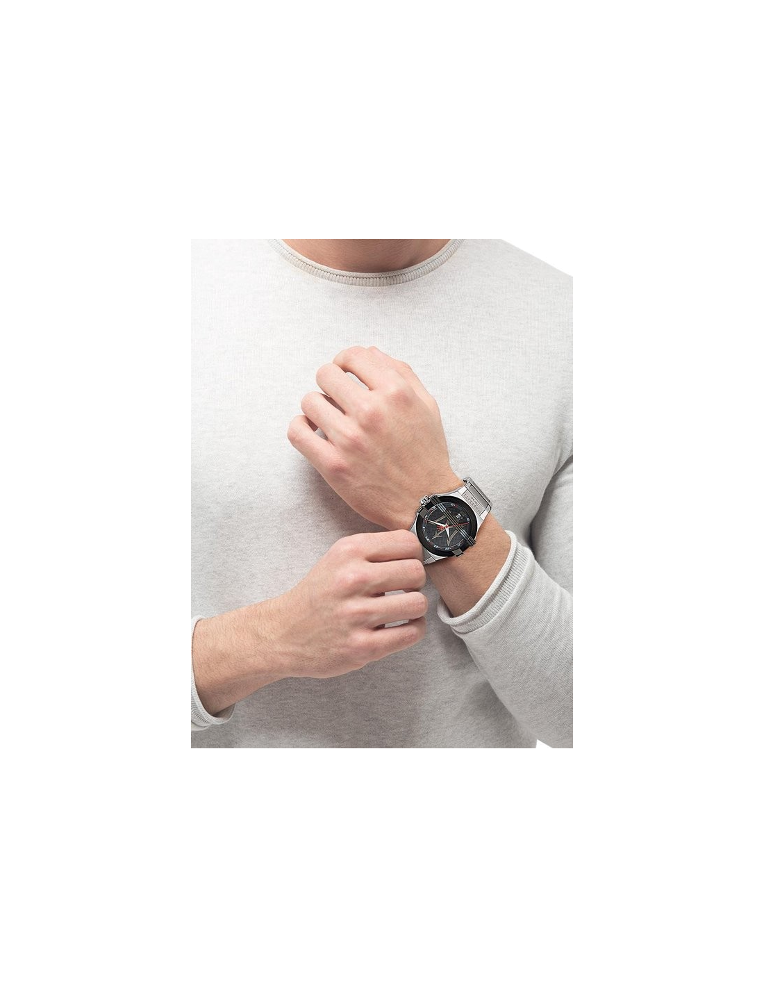 Montre Maserati Potenza R8853108001 pour Homme - Boîtier acier, cadran noir et détails rouges vue 3