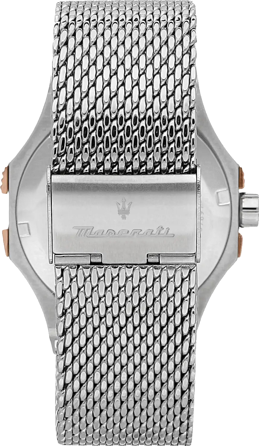 Montre pour Homme Maserati Potenza R8853108007 - Boîtier Acier Gris 42mm, Cadran Argenté, Maille Milanaise vue 3
