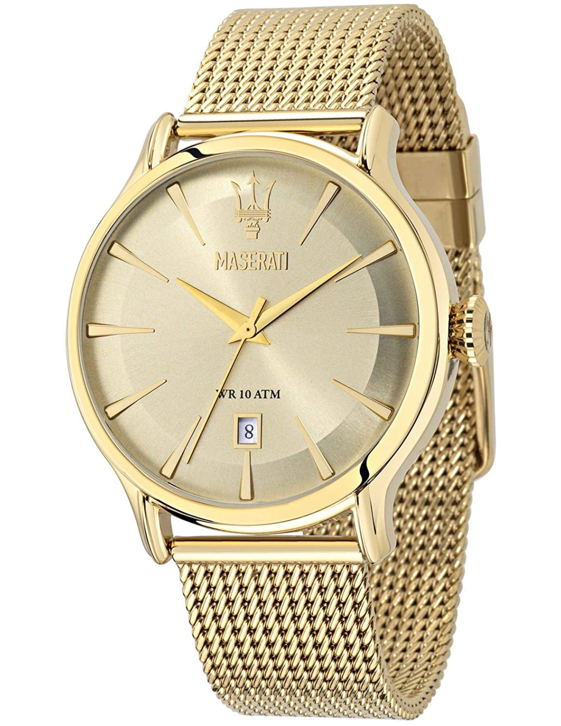 Montre Homme Maserati Epoca R8853118003 Cadran Doré Bracelet Maille Milanaise Or