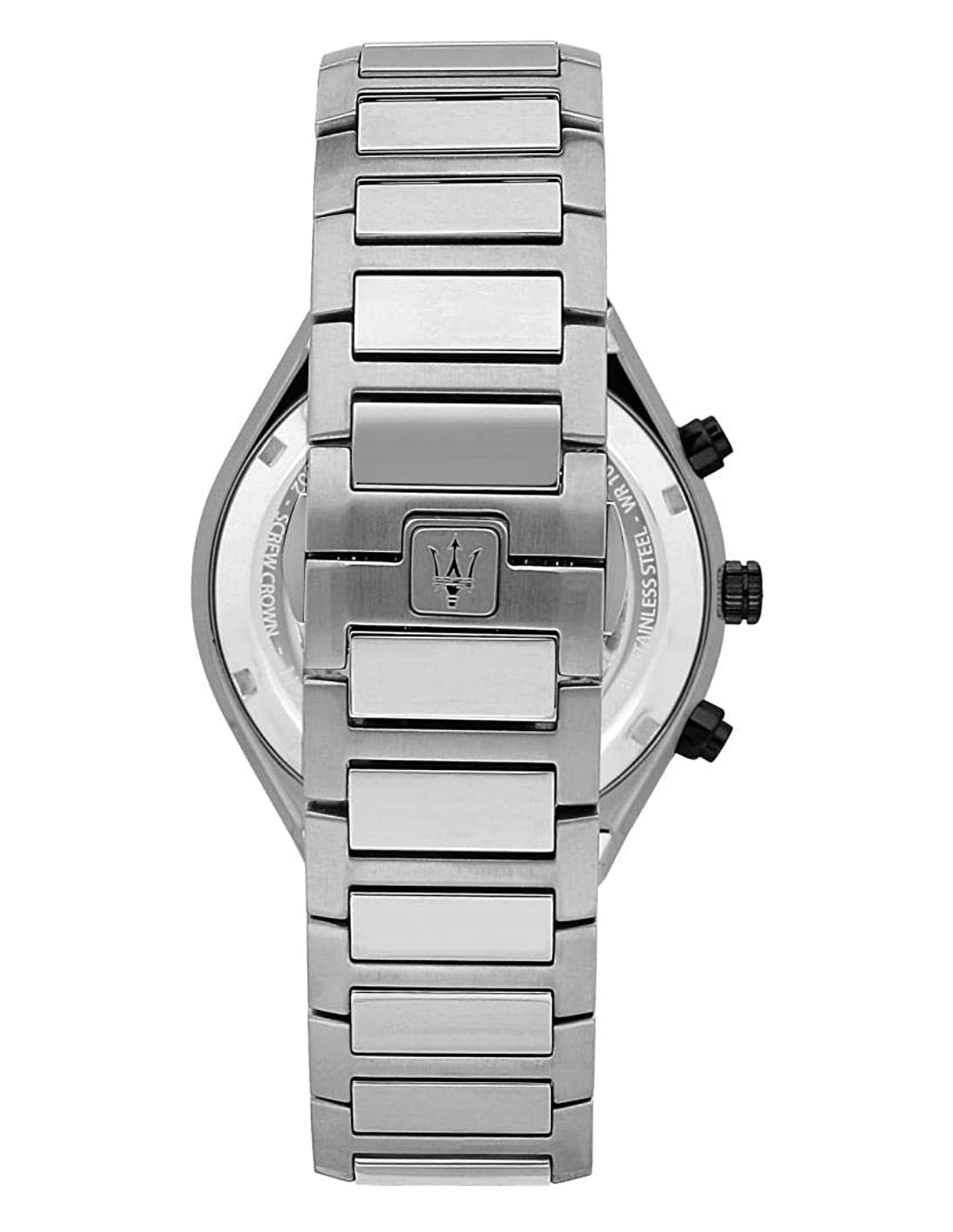 Montre Homme Maserati Stile R8853142003, boîtier et bracelet acier inoxydable argent, cadran noir vue 2